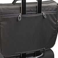 Detail of Tumi Pocket Allowing Bag to Mount on Extended Luggage Handles