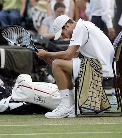 Andy Roddick and his Lacoste Satchel